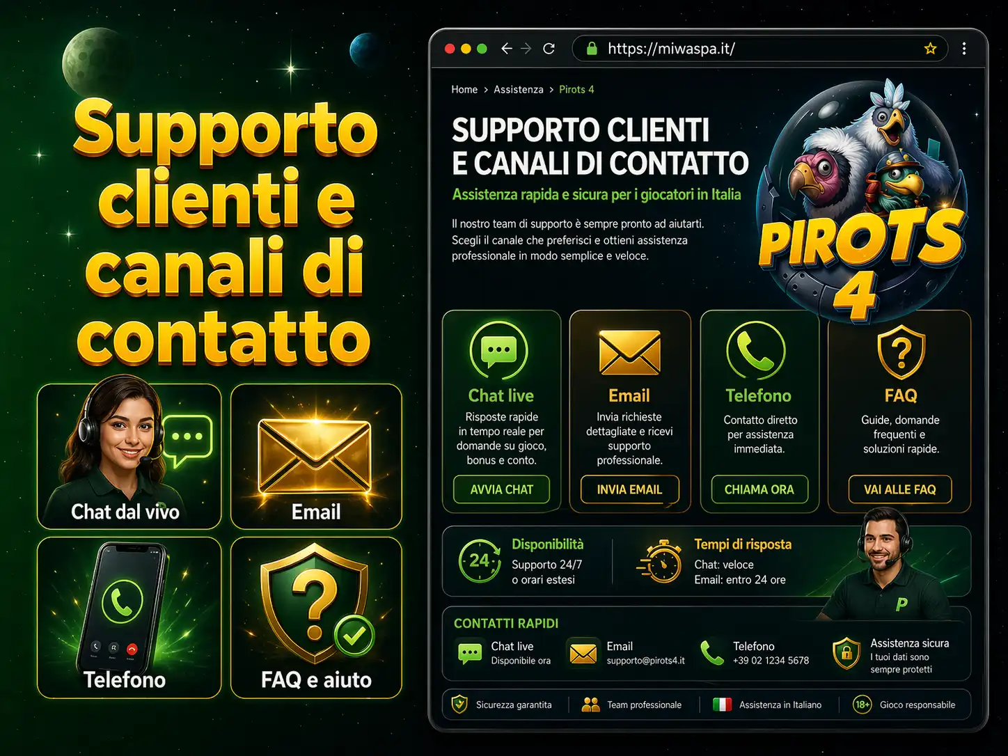 Supporto clienti e canali di contatto